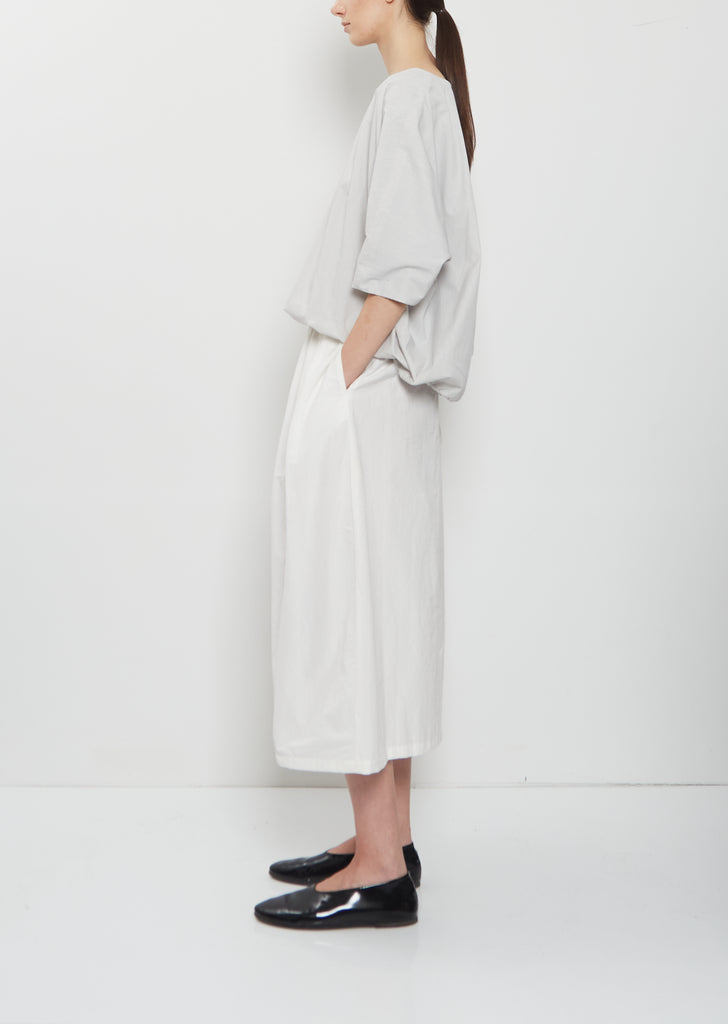 Technical Cotton Wide Cropped Trousers