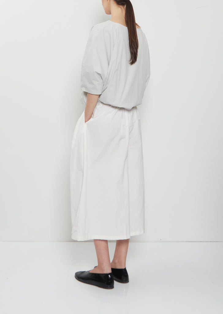 Technical Cotton Wide Cropped Trousers