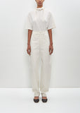 Cotton Five Pocket Twisted Pants — Creamy White