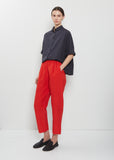 Linen Tapered Trousers — Pomegranate