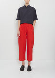 Linen Tapered Trousers — Pomegranate