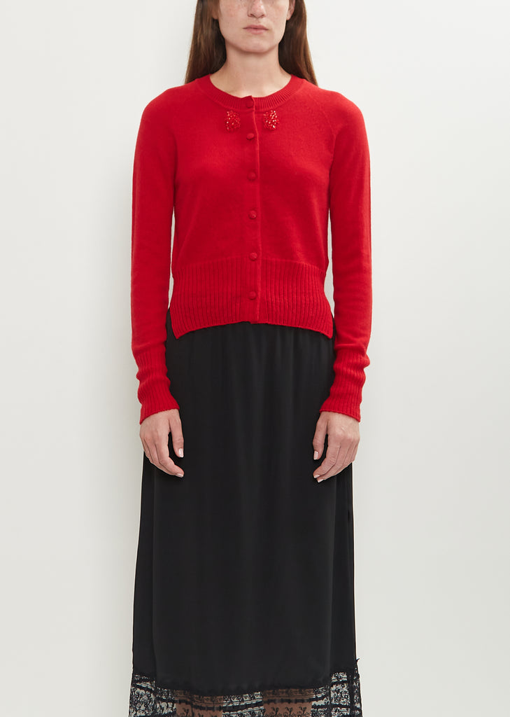 Embellished Cashmere Relaxed Cardigan
