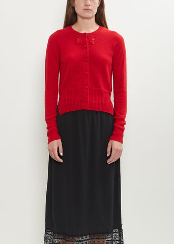 Embellished Cashmere Relaxed Cardigan