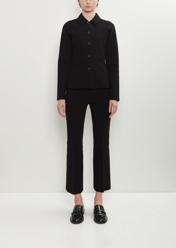 Stretch Cotton Geo Kick Pant — Black