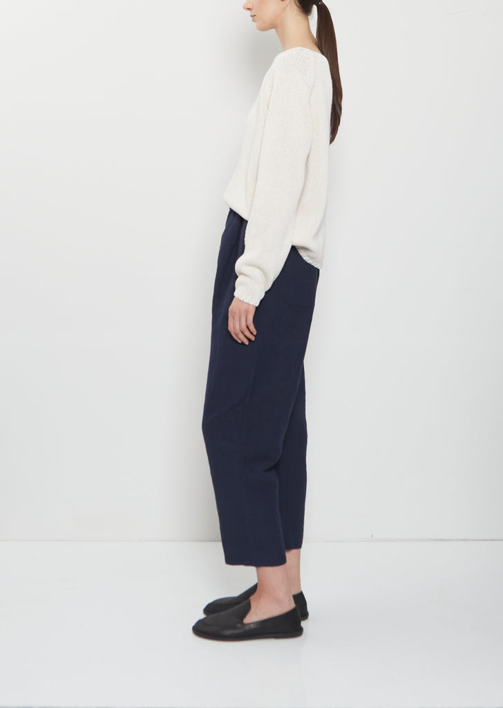Linen Tapered Trousers — Abyss