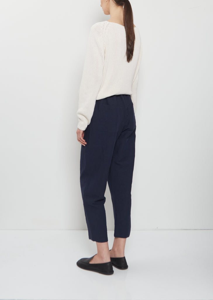 Linen Tapered Trousers — Abyss
