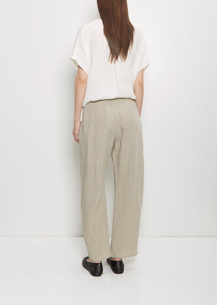 Linen Wide Pull On Pant — Ecru