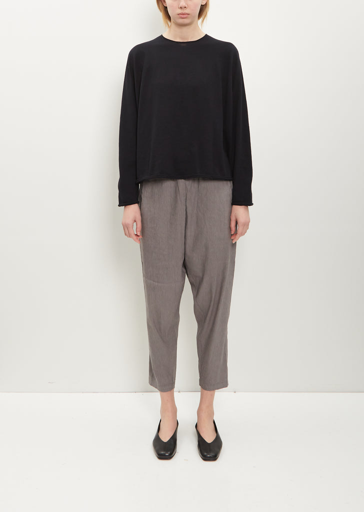 Cotton Linen Pullover — Black
