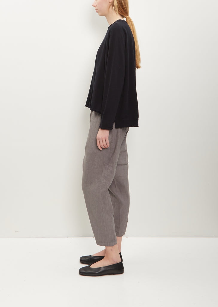 Cotton Linen Pullover — Black