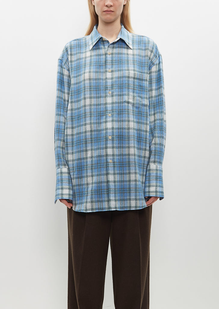 Airy Wool Check Shirt