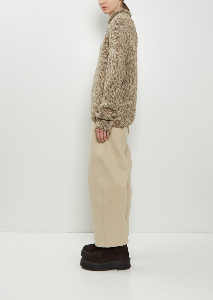 Hand-Knit Alpaca Merino Wool Sweater — Tobacco Paint