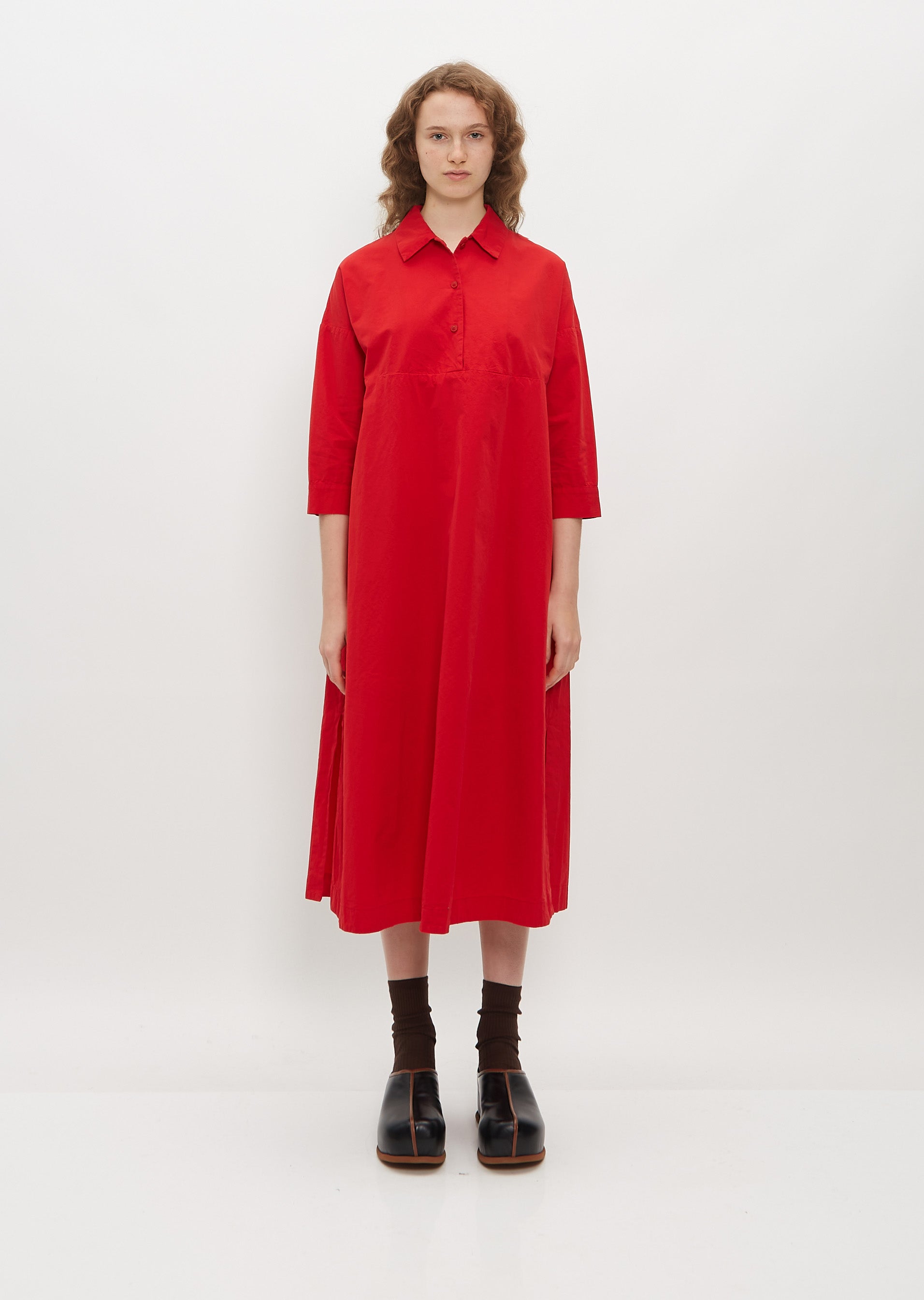 Voluminous cotton dress - Bright red - Kids | H&M IN