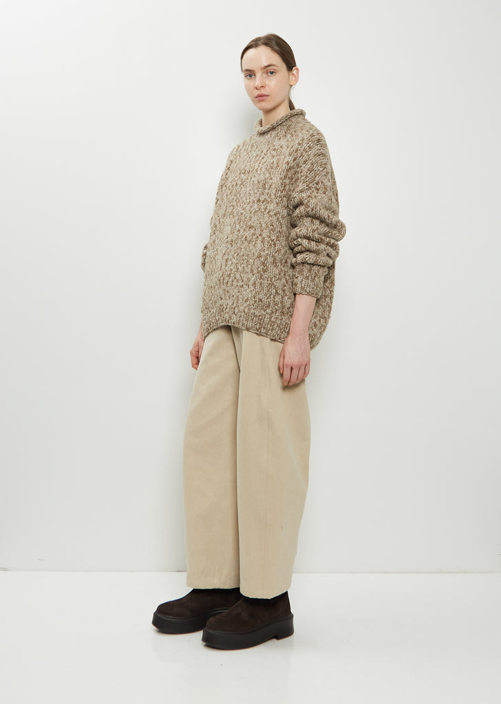 Hand-Knit Alpaca Merino Wool Sweater — Tobacco Paint