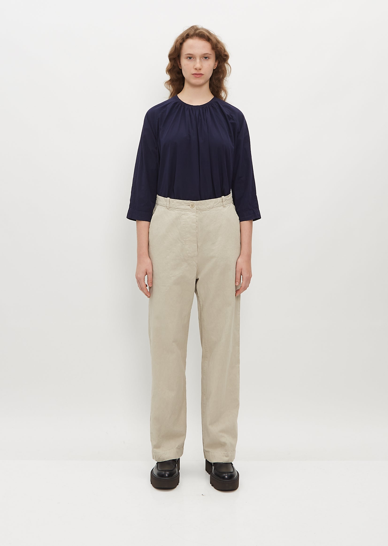 Washed Cotton Twill Pant – La Garçonne