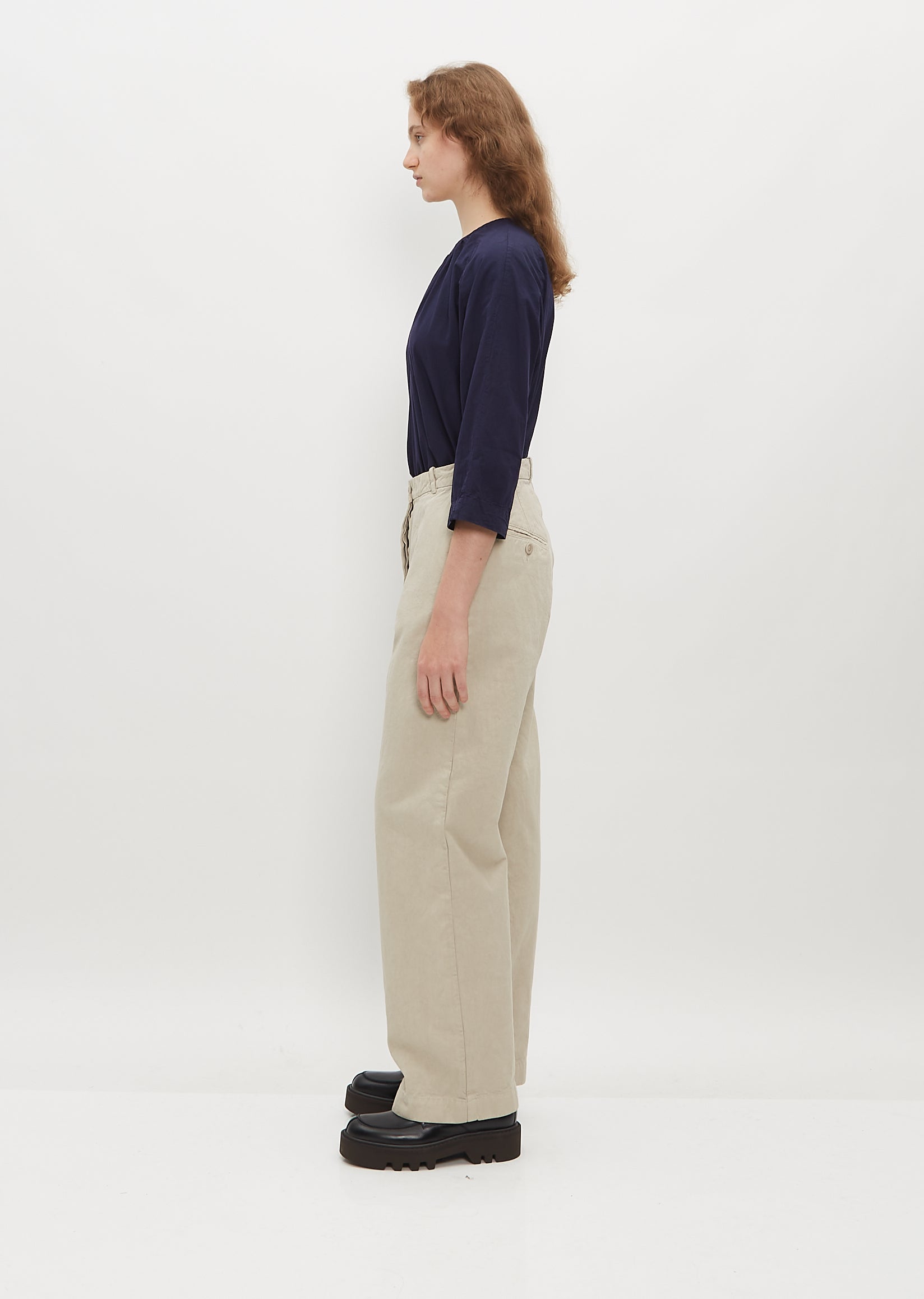 Washed Cotton Twill Pant - S / Concrete