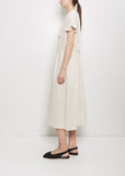 Coated Cotton Viyella Dress — Ivory