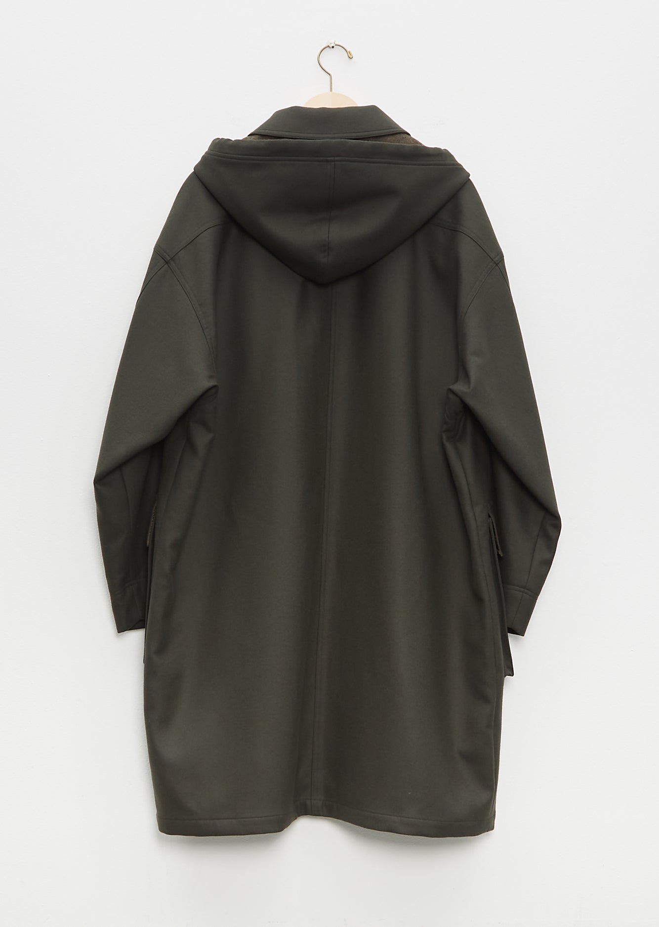 Light Melton Hooded Liner Coat - 3 / Dark Olive