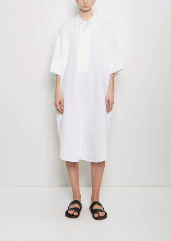 Organic Cotton Octo Overshirt Dress — White