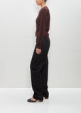 Wool Fitted Cardigan — Dark Plum