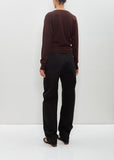 Wool Fitted Cardigan — Dark Plum