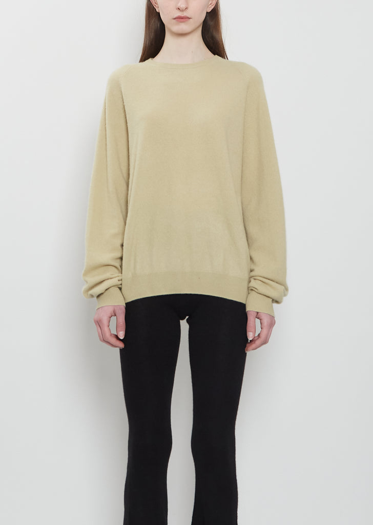 BF R-Neck Cashmere Sweater Mono — Beige