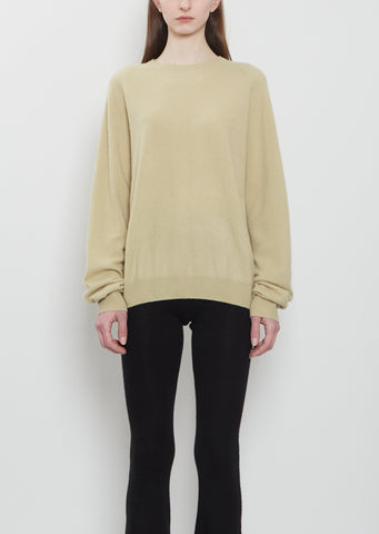 BF R-Neck Cashmere Sweater Mono — Beige