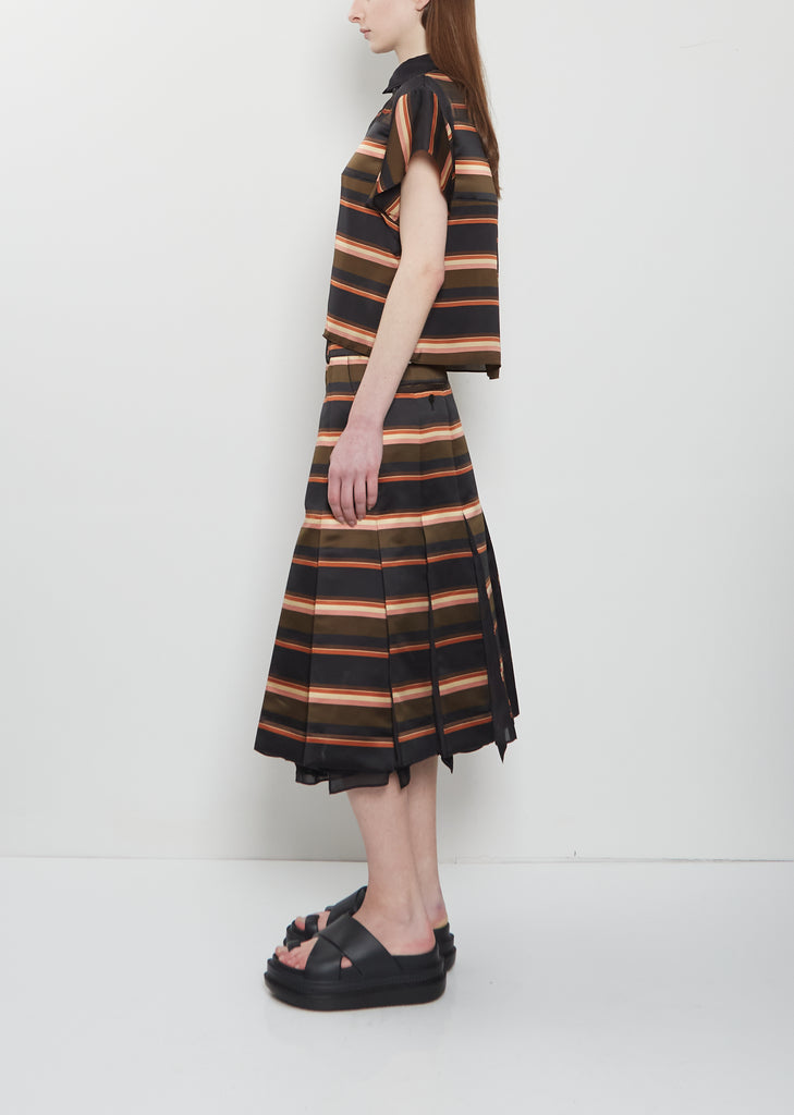 Horizontal Stripe Satin Top