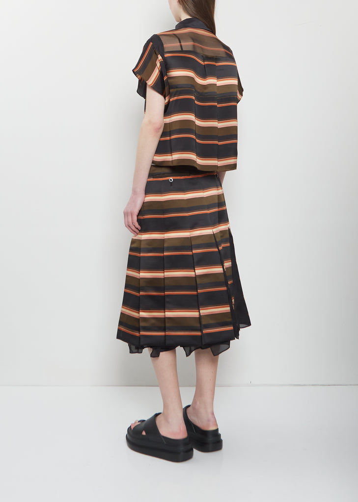 Horizontal Stripe Satin Top