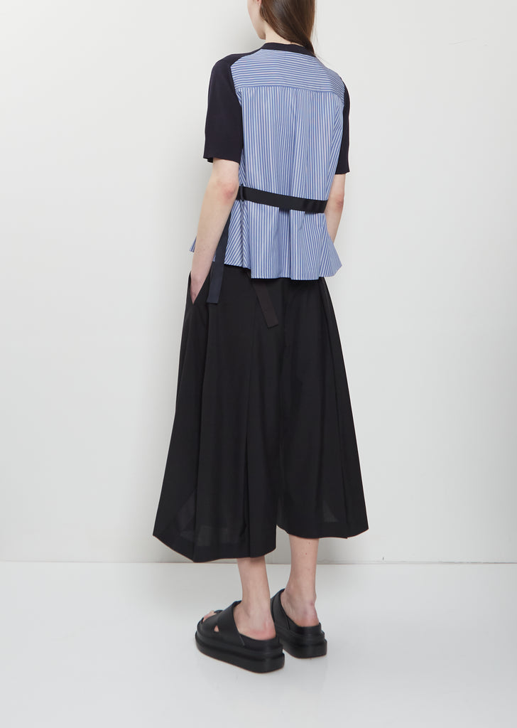 Poplin x Cotton Knit Pullover