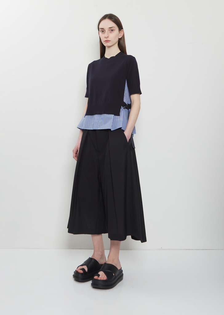 Poplin x Cotton Knit Pullover