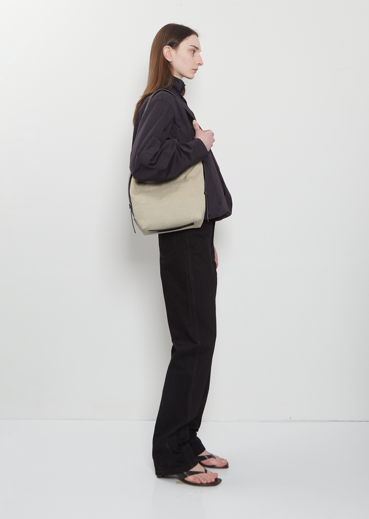 Belted Tote, Small — Dark Linen
