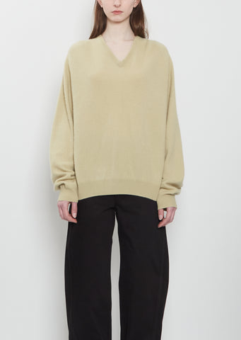 BF V-Neck Cashmere Sweater — Beige