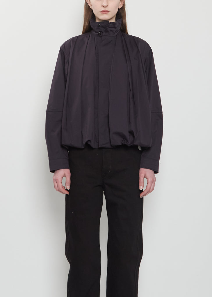Soft Pleated Cotton Blouson