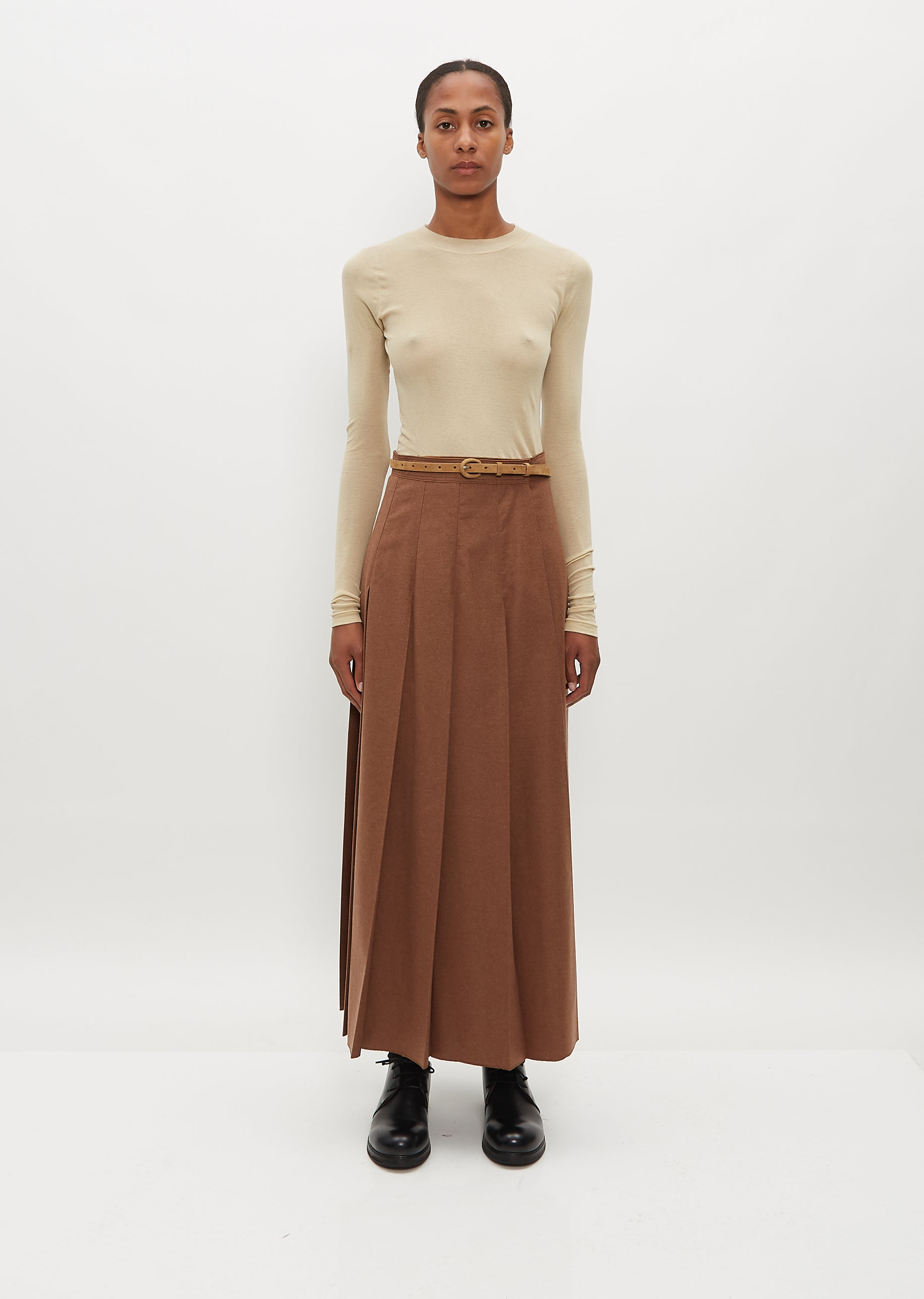 Leather Narrow Belt - W — Kudu Beige - S / Kudu Beige