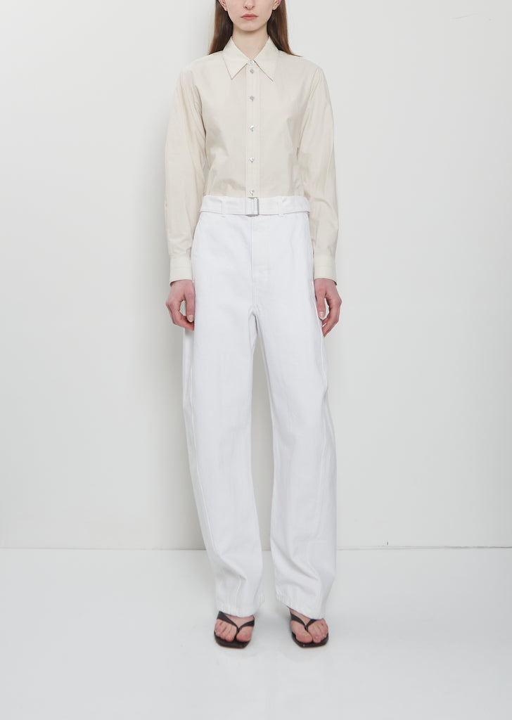 Twisted Belted Cotton Pants