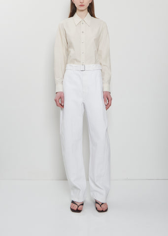 Twisted Belted Cotton Pants