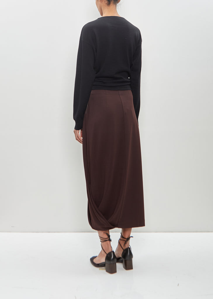 Viscose Silk Twisted Hem Skirt