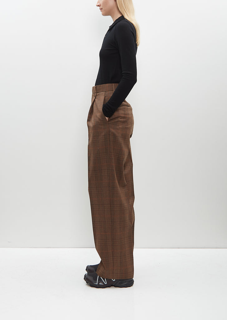 Blue Faced Wool Check Slacks