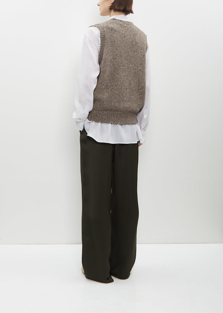 Wool High V-Neck Vest