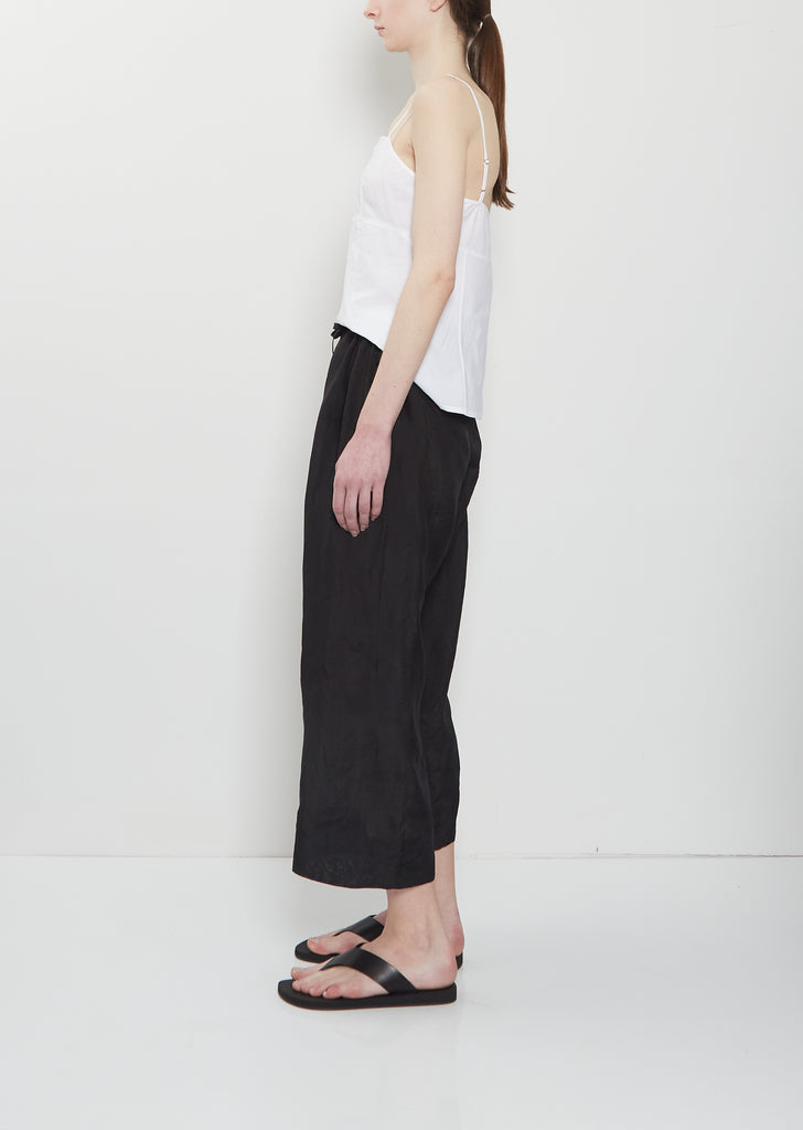 Khadi Silk Wide Leg Pants — Midnight
