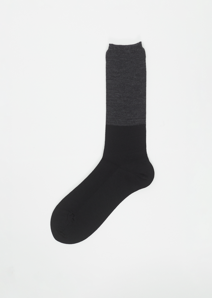 Two Tone Rib Socks — Black