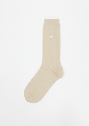 Super Merino + Bee Socks — Ivory