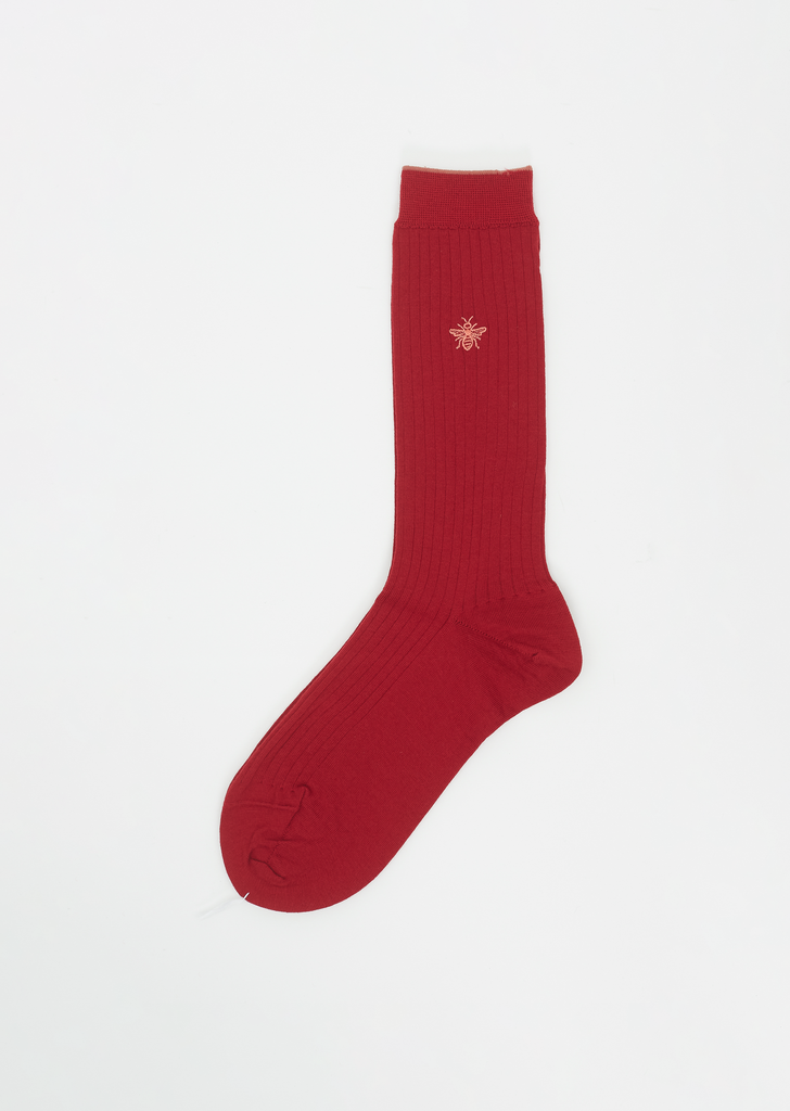Super Merino + Bee Socks — Red