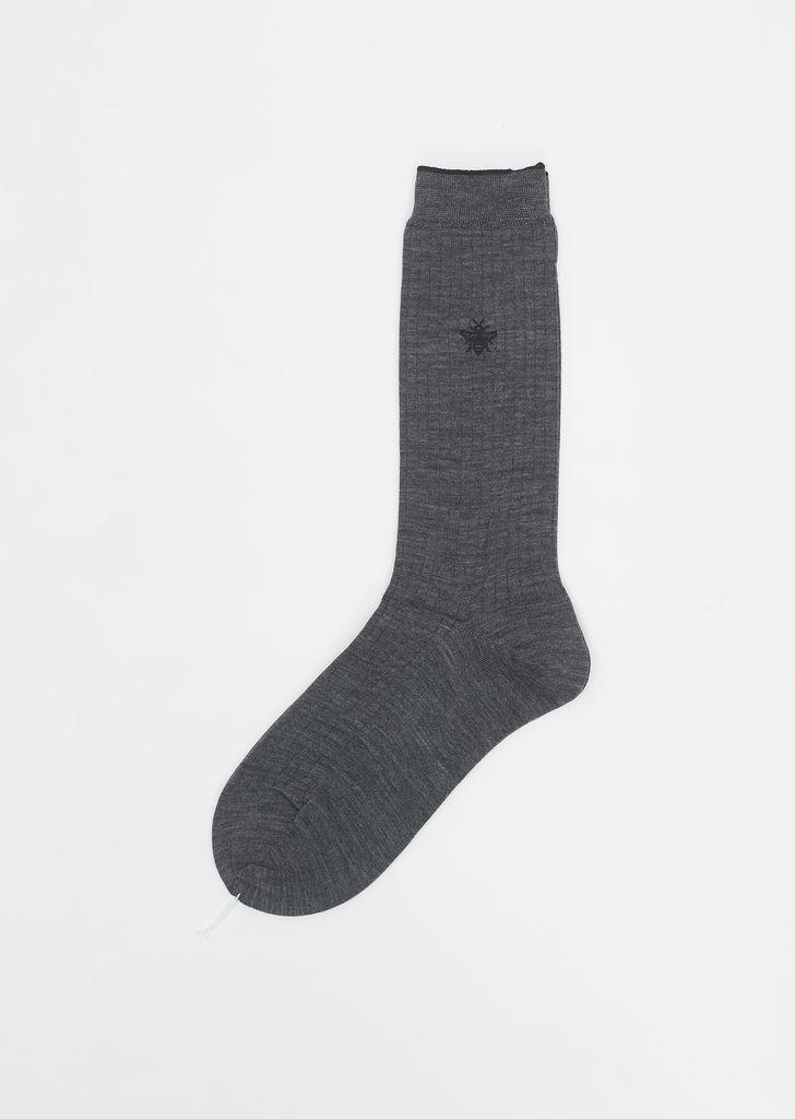Super Merino + Bee Socks — Medium Grey