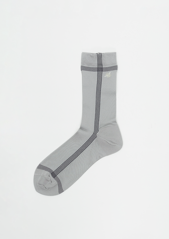 Side Line Silk Socks — Light Grey