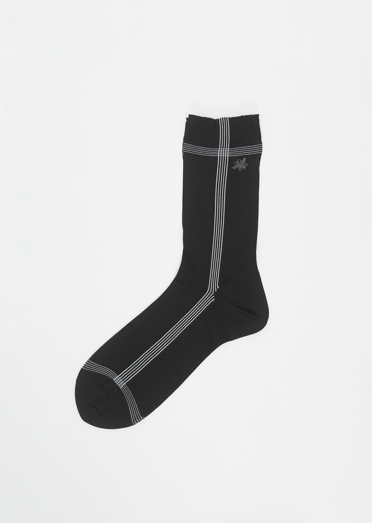 Side Line Silk Socks — Black