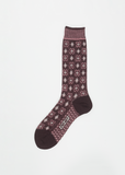 Flower Grid Socks — Wine