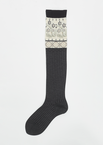 Floral Mosaic Socks — Charchoal