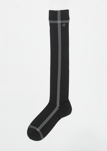 Side Line Silk High Socks — Black