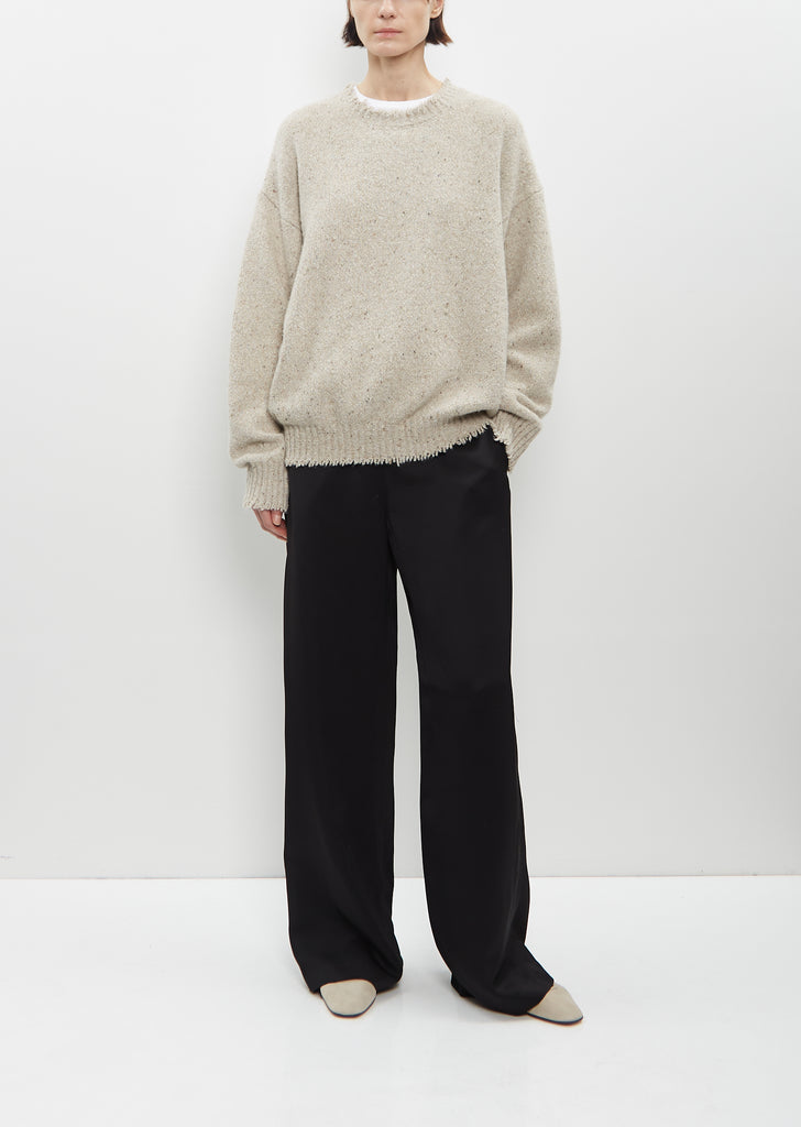 Wool Crewneck Sweater — Light Beige